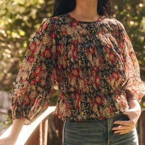 The Great. The Daze Floral Blouse in Twilight Floral Size Small